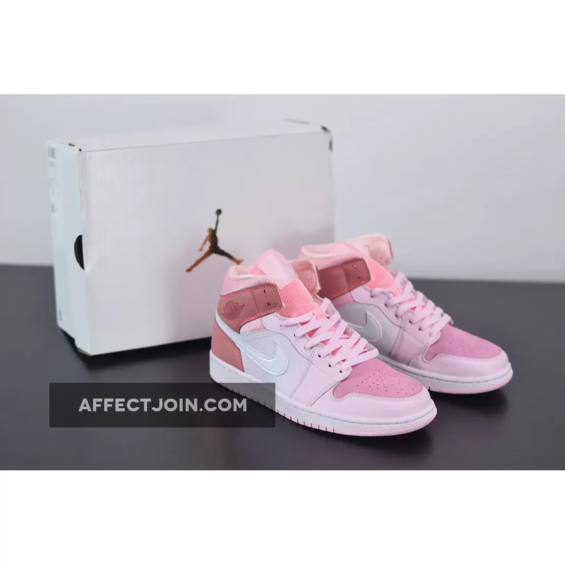 Air Jordan 1 Mid GS Digital Pink/White-Pink Foam-Sail CW5379-600 Online Sale