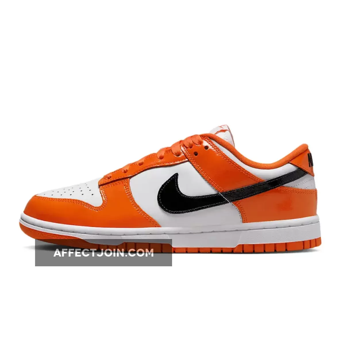 Nike Dunk Low White Orange Black Patent DJ9955-800 / nike dunk safety orange