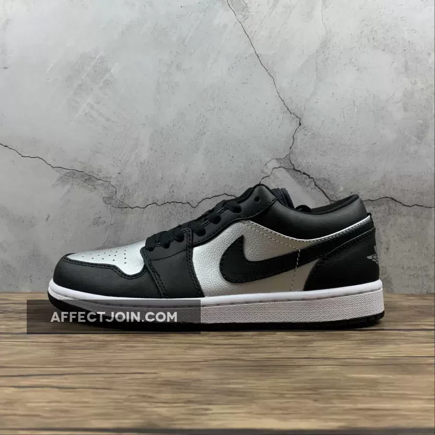 Air Jordan 1 Low "Silver Toe" Black/Metallic Silver-White | AJ 1 SILVER