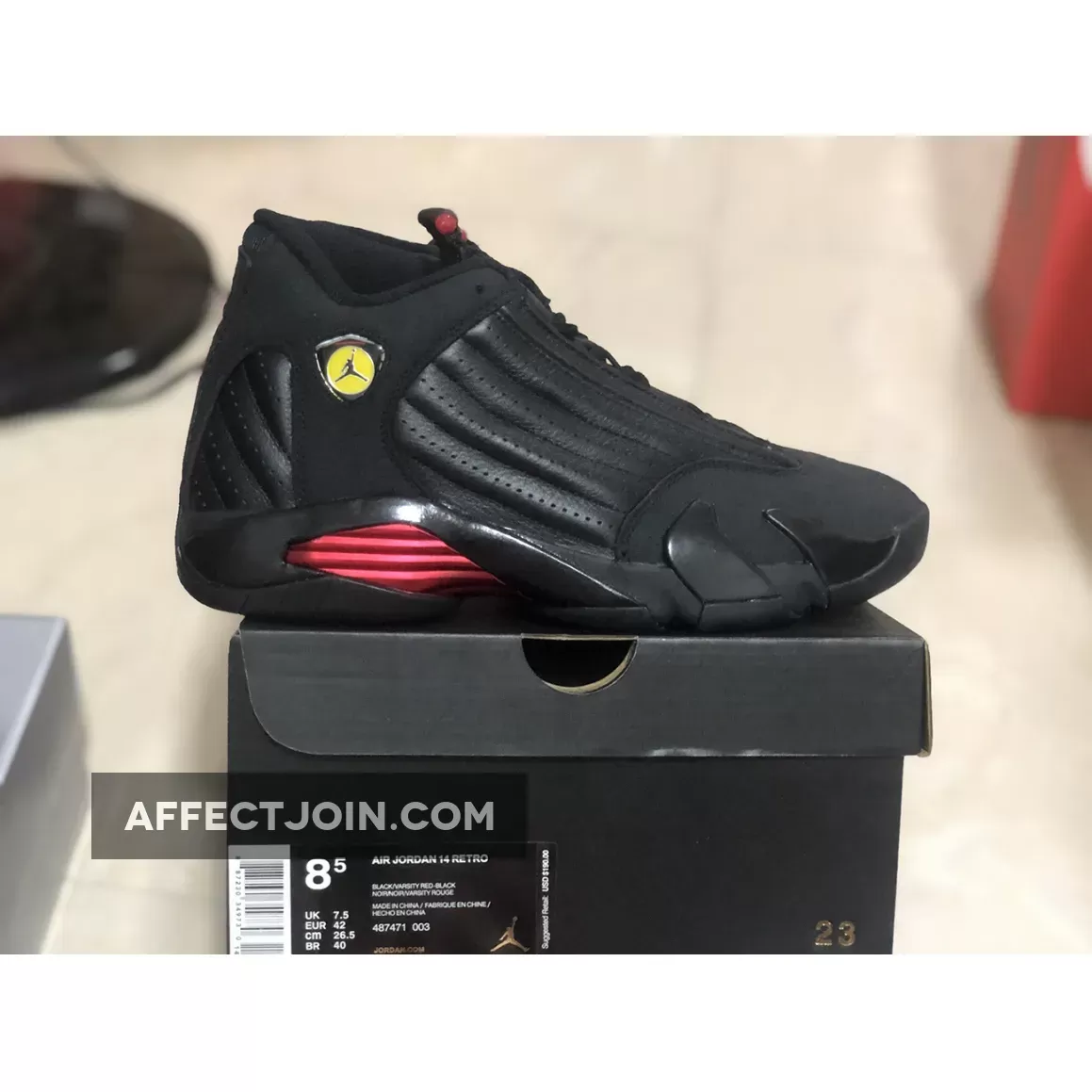 Jordan Last Shot 14 - Air Jordan 14 'Last Shot 2018' Black Varsity Red 487471-003