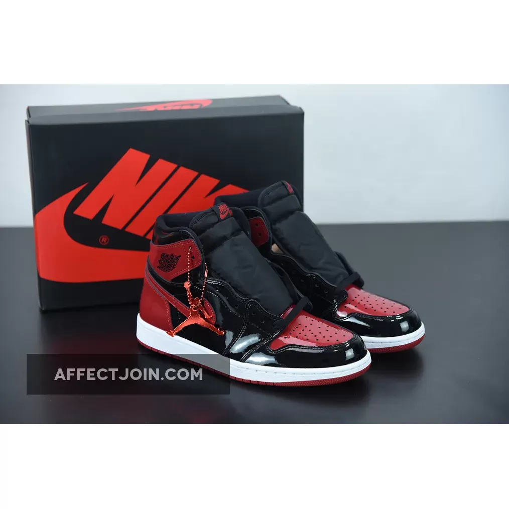 Air Jordan 1 High OG 'Bred Patent' Black/White-Varsity Red / aj 1 high og bred patent