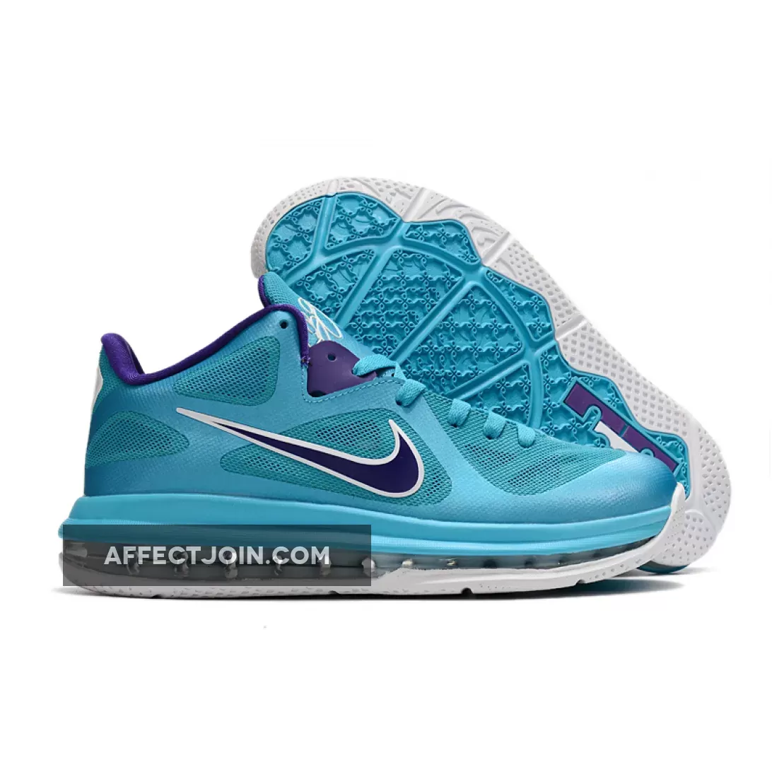 Nike LeBron 9 Low 'Summit Lake Hornets' Turquoise Blue/Court Purple / lebron 9 purple