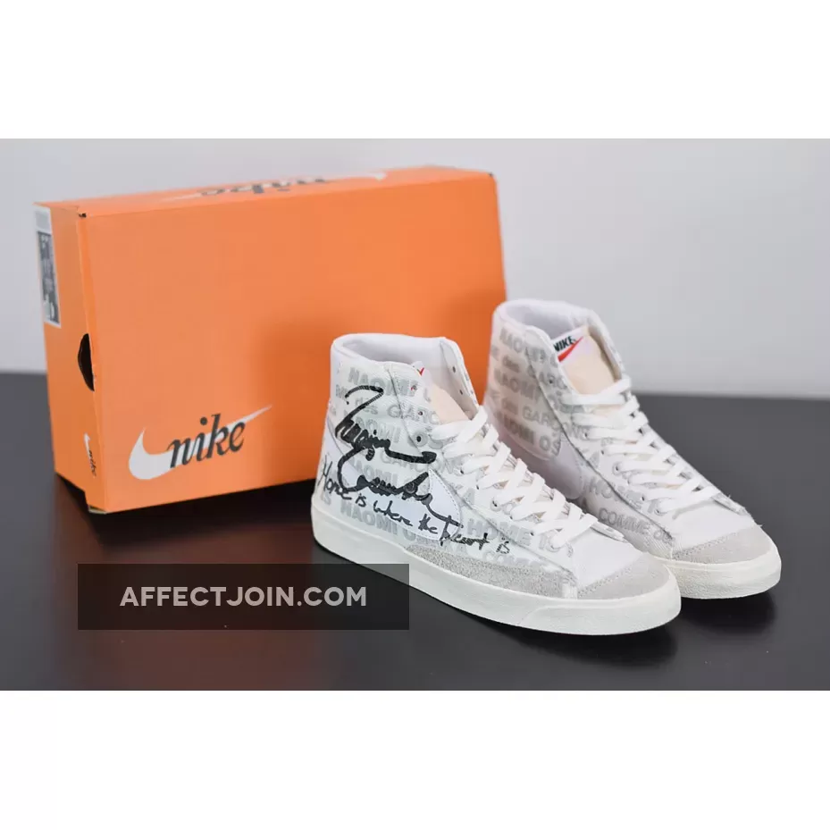 Heart Blazer CDG x Naomi Osaka x Nike Blazer Mid White Black DA5383-100