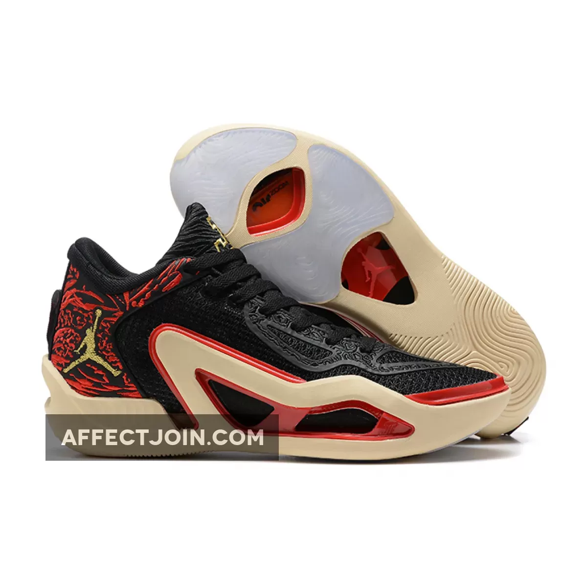 Jordan Tatum 1 'Zoo' Black/Red/Metallic Gold DX5572-001 Tatum Zoo Shoes