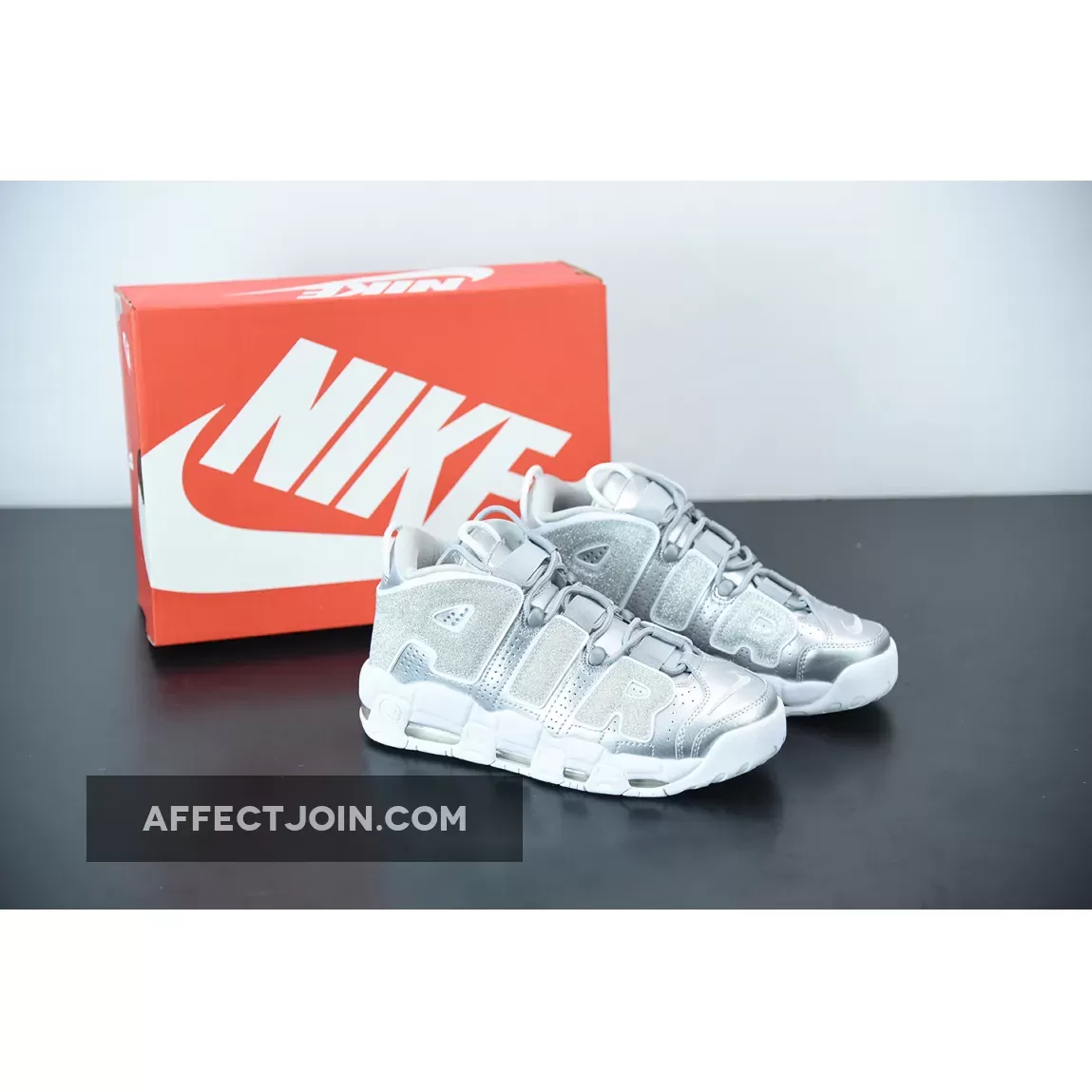 Nike Air More Uptempo "Loud and Clear" Metallic Silver/White