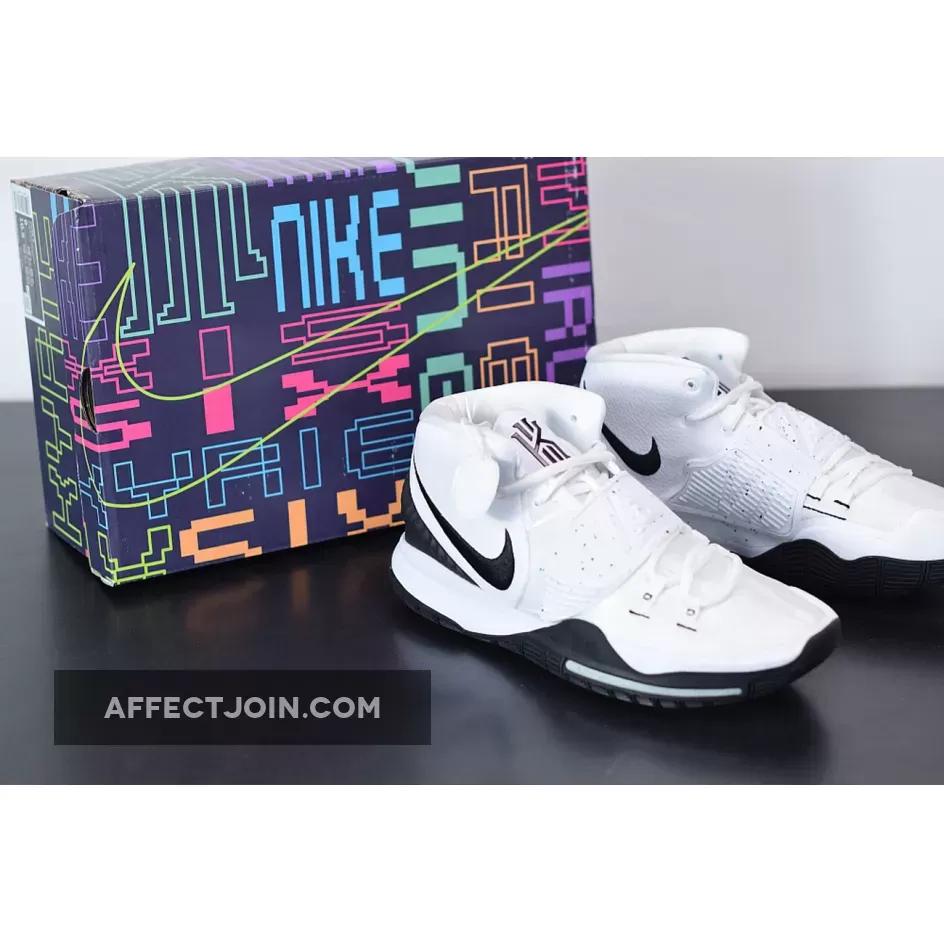 Kyrie Oreo Shoes Nike Kyrie 6 'Brooklyn Nets' White/Black-Pure Platinum BQ4630-100