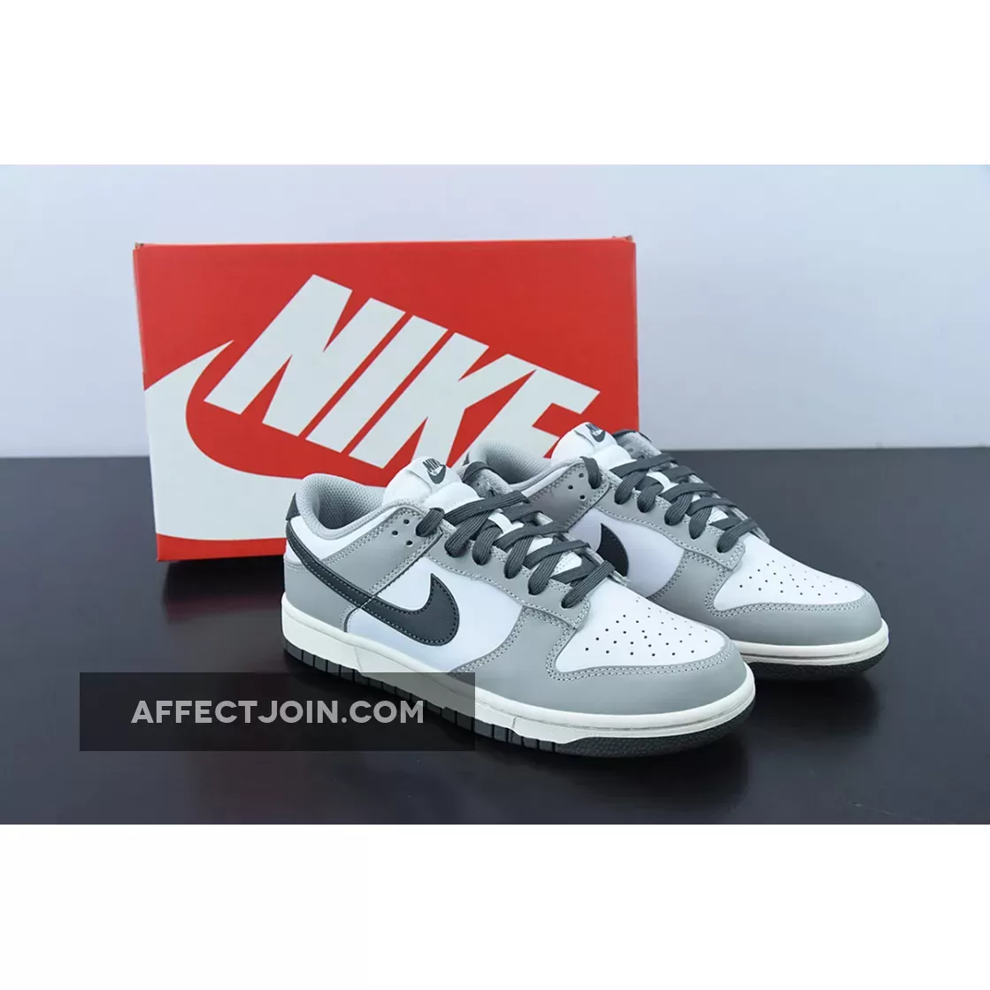 Nike Dunk Low White/Light Smoke Grey-Black - Light Smoke Dunks DD1503-117