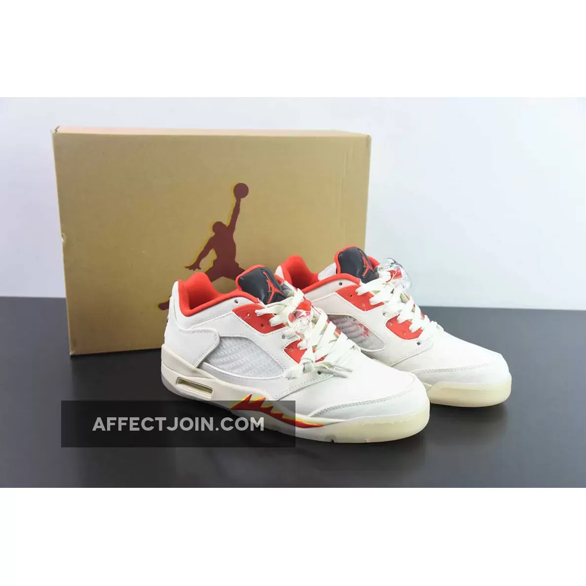 Air Jordan 5 Retro Low ‘CNY’ Sail/Chile Red-Opti Yellow-Pearl White