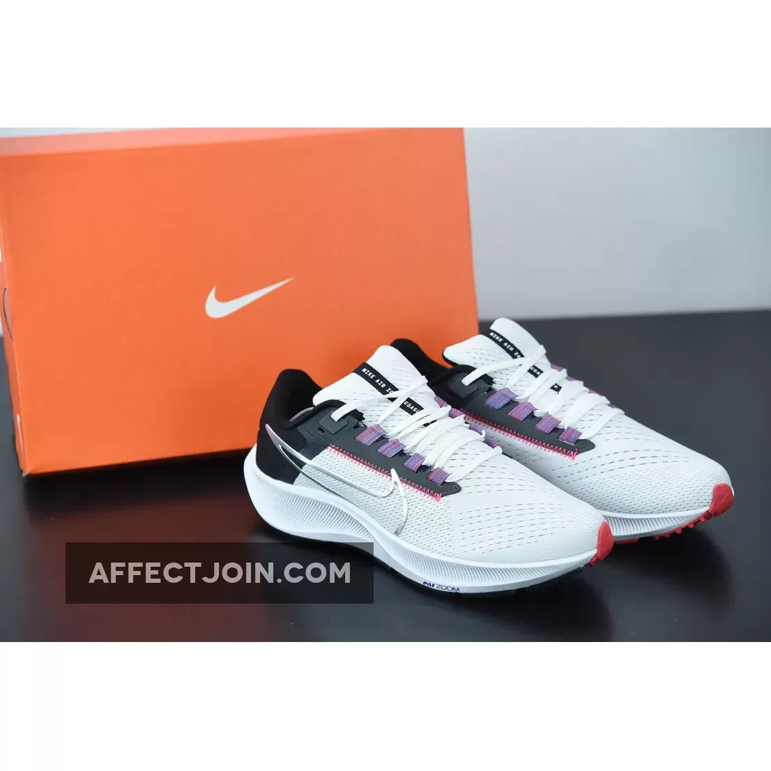 Nike Pegasus 38 White/Black/Flash Crimson/Metallic Silver | is zoom the black flash CW7358-101