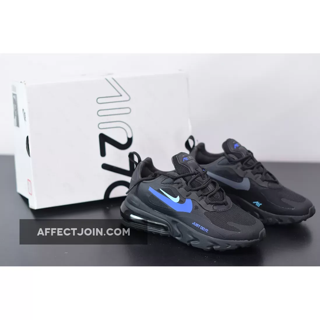 Nike Air Max 270 React "Just Do It" Black Blue CT2203-001