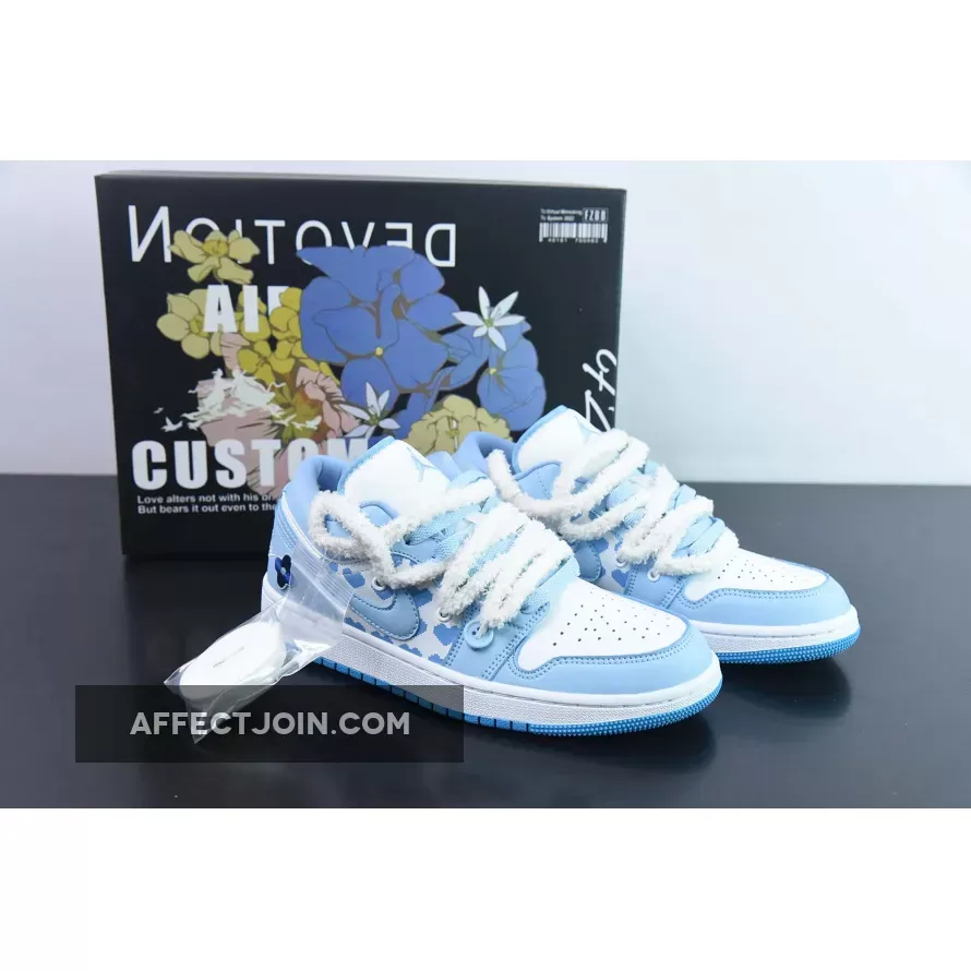 Custom Air Jordan 1 Low 'White/Ice Blue Restock