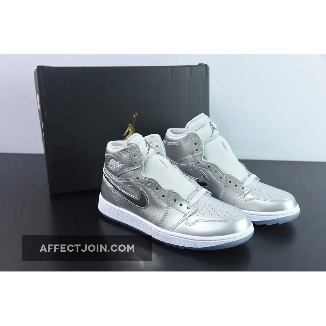 Air Jordan 1 High Golf "Gift Giving" Metallic Silver White