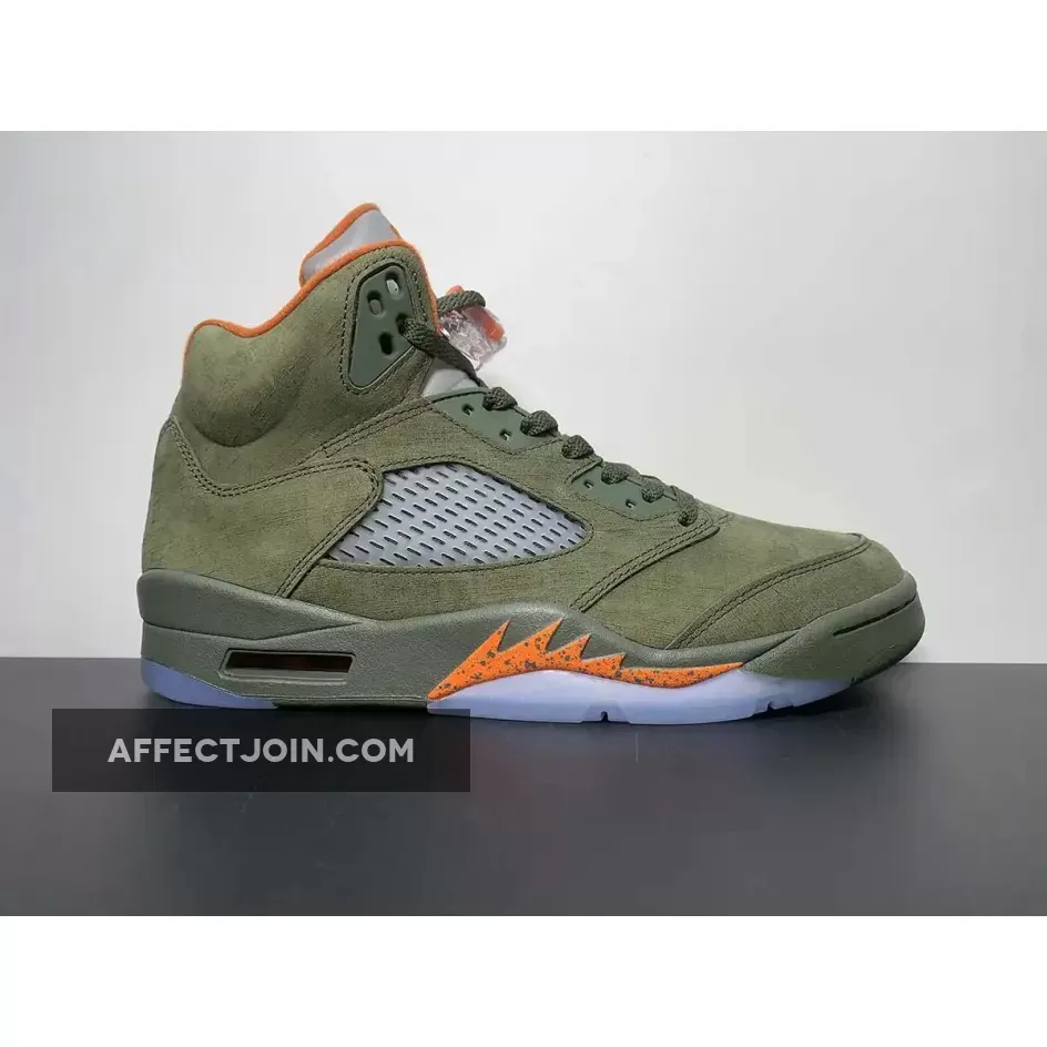 Air Jordan 5 Army Olive/Solar Orange