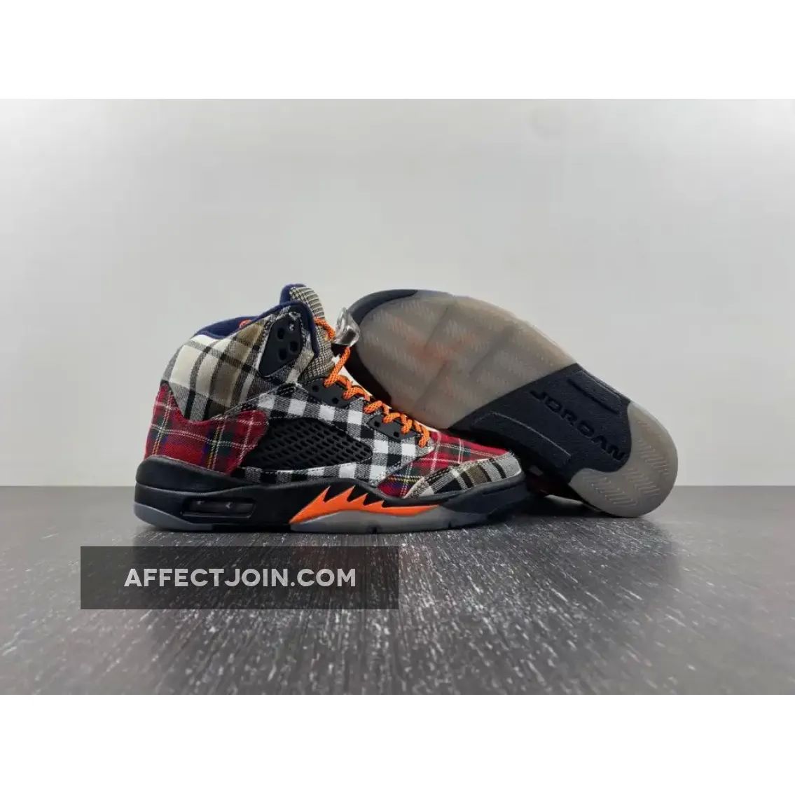 Air Jordan 5 Plaid Black/Total Orange