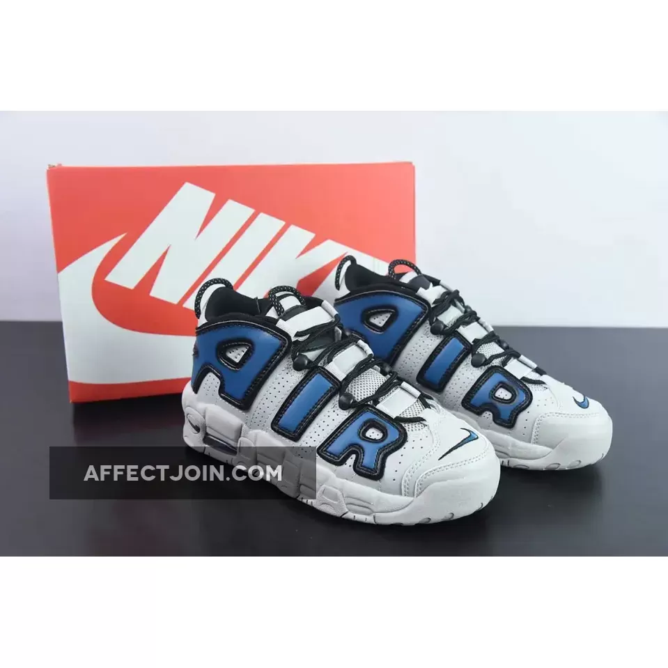 Nike Air More Uptempo Light Iron Ore/Industrial Blue-Black-White